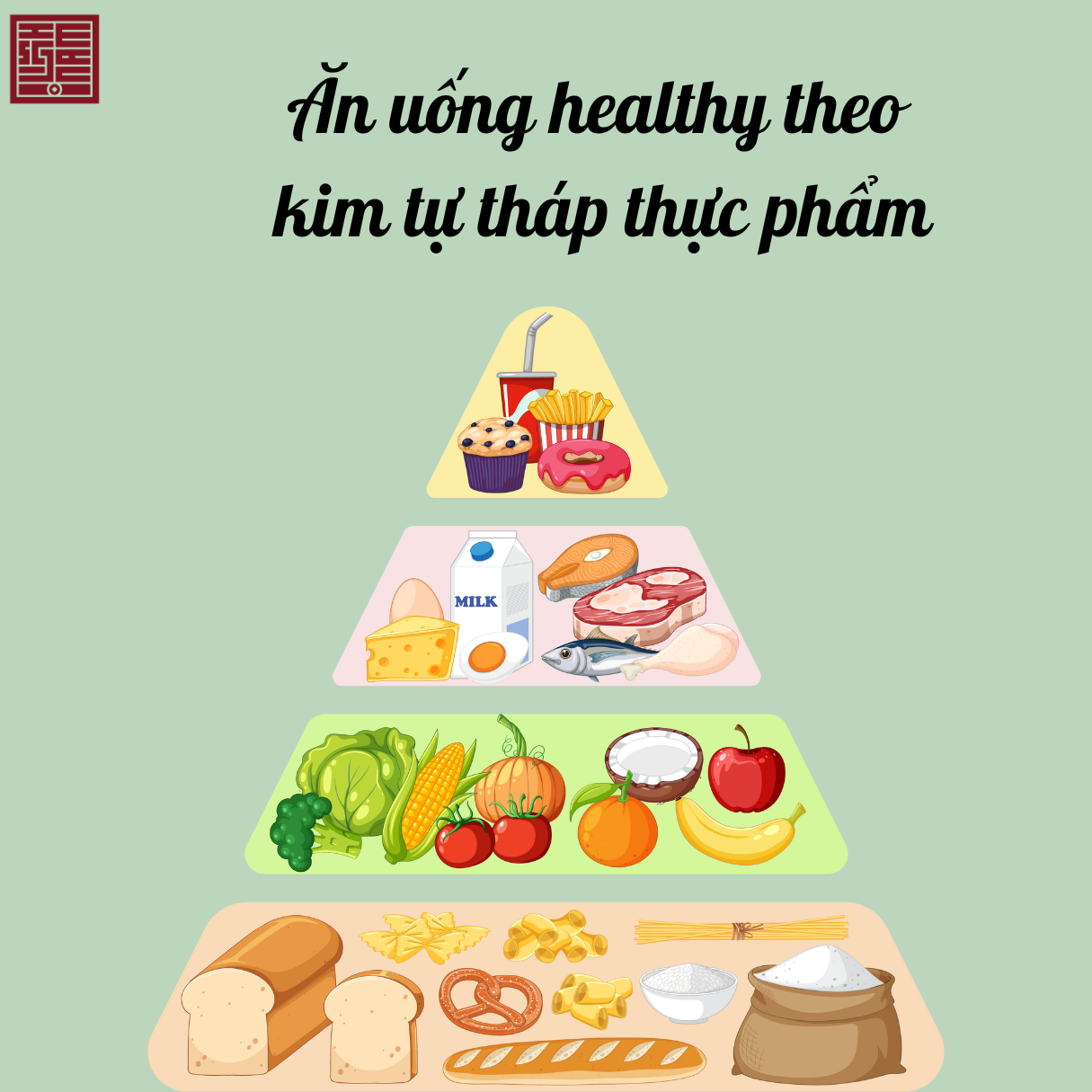 Ăn uống healthy theo kim tự tháp thực phẩm
